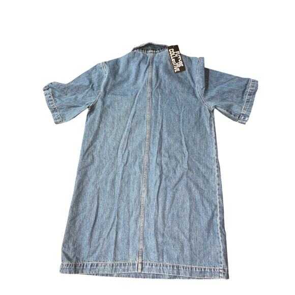 Denim Mini Shirtdress Sz Medium NWT Future Collective - Picture 6 of 11
